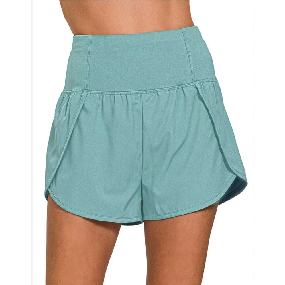 Zenana - Activewear High Waisted Shorts w/Built in Panties - Medium